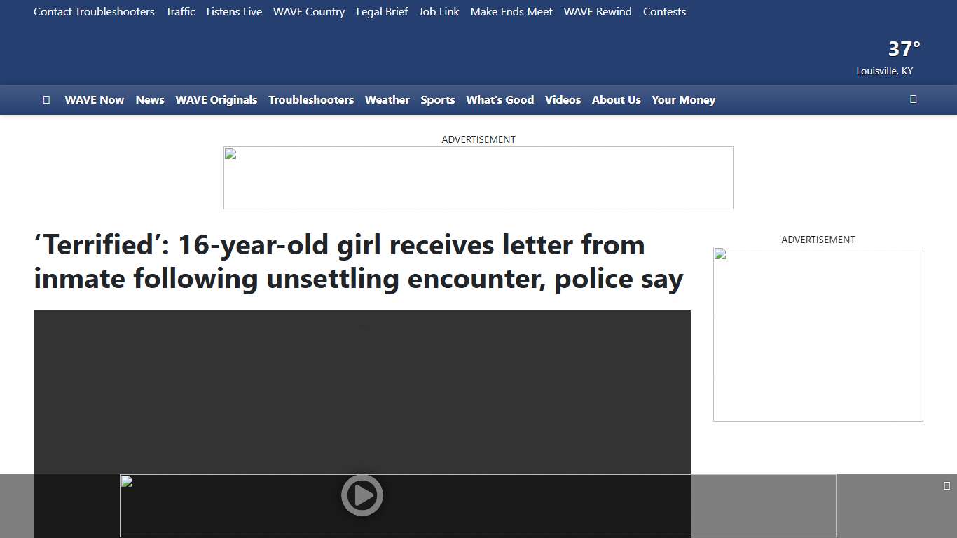 ‘Terrified’: 16-year-old girl receives letter from inmate following unsettling encounter, police say